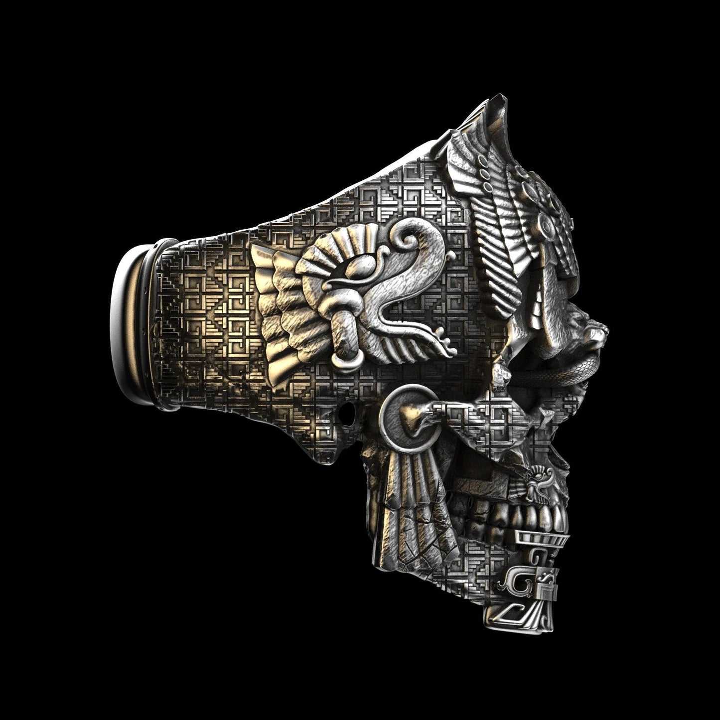 Norvo | Sølv svart skull ring