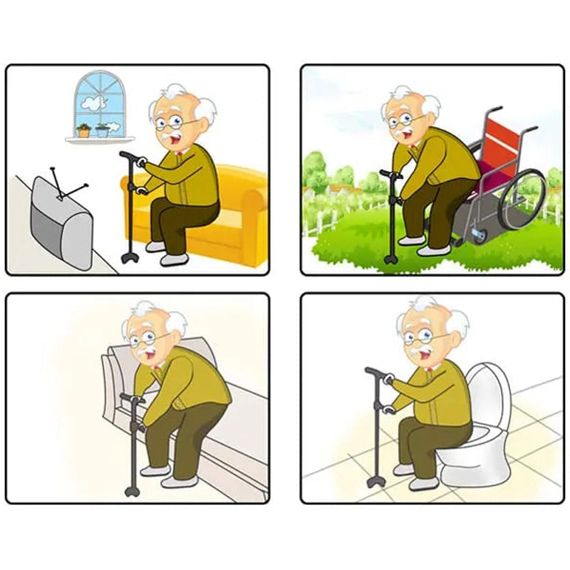 Norvo | Ikke-glidende sammenleggbar gåstokk med LED-lys