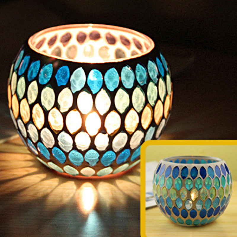 Norvo | Europeisk Retro Glass Mosaic Tealight Holder