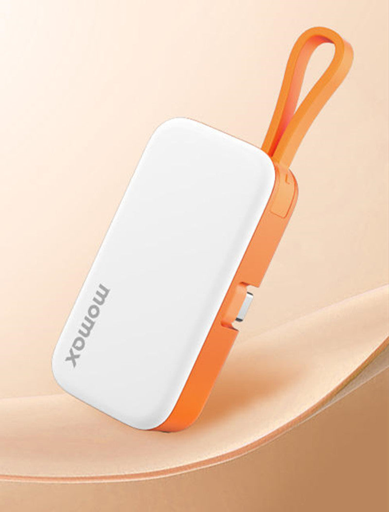Norvo | 5000mAh Mini Kapsel Bærbar Strømbank Med Innebygd Hurtiglader Kabel