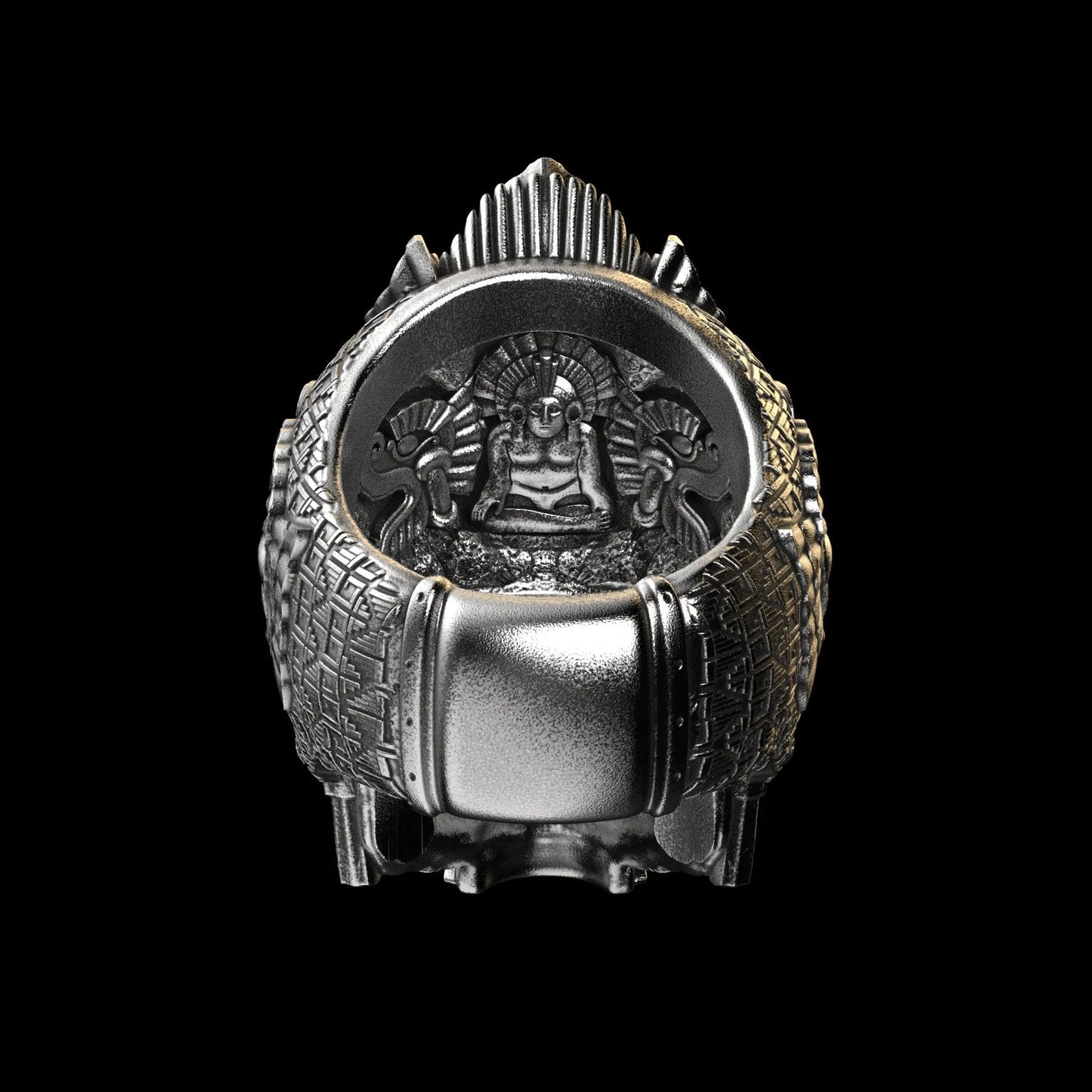 Norvo | Sølv svart skull ring