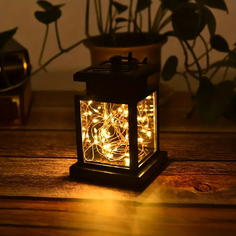 Norvo | Solar LED Lantern med Lyskabel og Hengestift – Vanntett Hagebelysning for Terrasse og Balkong