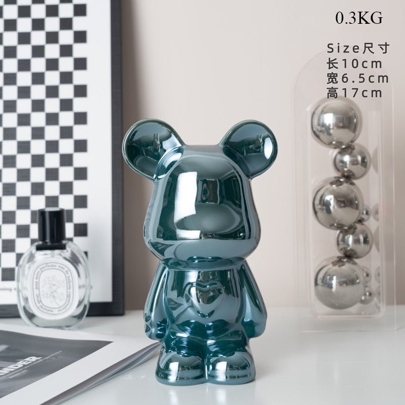 Norvo | Fargerik Keramikk Bjørn Skulptur og Statue Sparegris Skrivebords Ornament