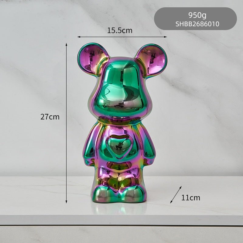 Norvo | Fargerik Keramikk Bjørn Skulptur og Statue Sparegris Skrivebords Ornament