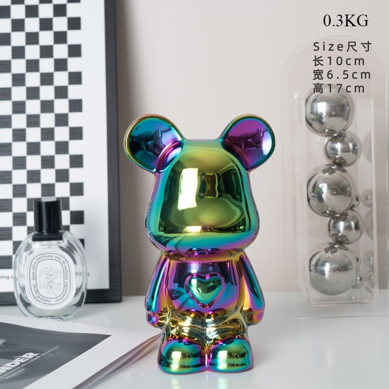 Norvo | Fargerik Keramikk Bjørn Skulptur og Statue Sparegris Skrivebords Ornament