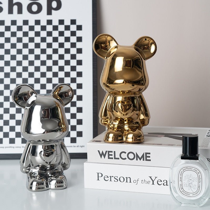Norvo | Fargerik Keramikk Bjørn Skulptur og Statue Sparegris Skrivebords Ornament