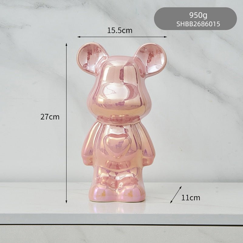 Norvo | Fargerik Keramikk Bjørn Skulptur og Statue Sparegris Skrivebords Ornament