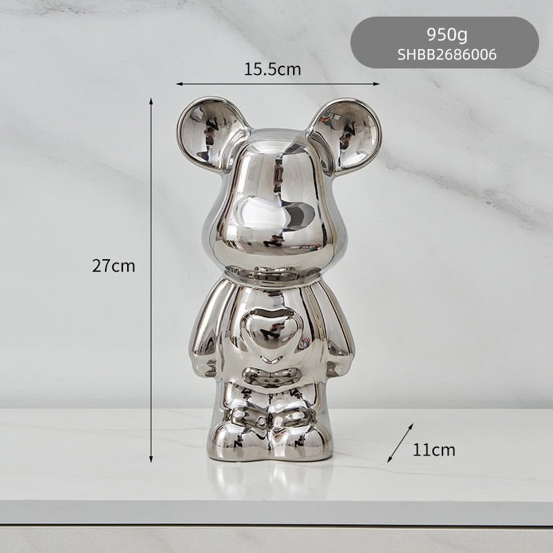 Norvo | Fargerik Keramikk Bjørn Skulptur og Statue Sparegris Skrivebords Ornament