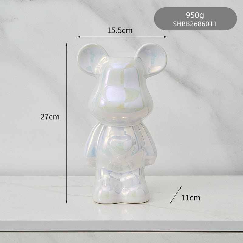 Norvo | Fargerik Keramikk Bjørn Skulptur og Statue Sparegris Skrivebords Ornament
