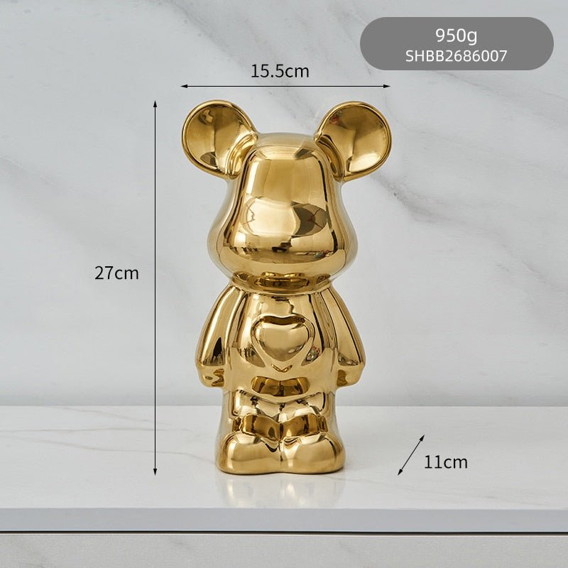 Norvo | Fargerik Keramikk Bjørn Skulptur og Statue Sparegris Skrivebords Ornament