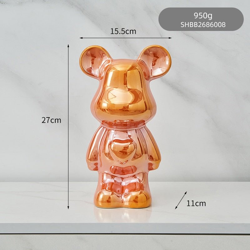 Norvo | Fargerik Keramikk Bjørn Skulptur og Statue Sparegris Skrivebords Ornament
