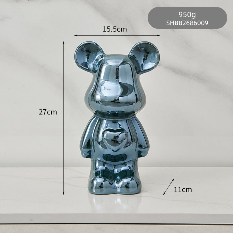 Norvo | Fargerik Keramikk Bjørn Skulptur og Statue Sparegris Skrivebords Ornament