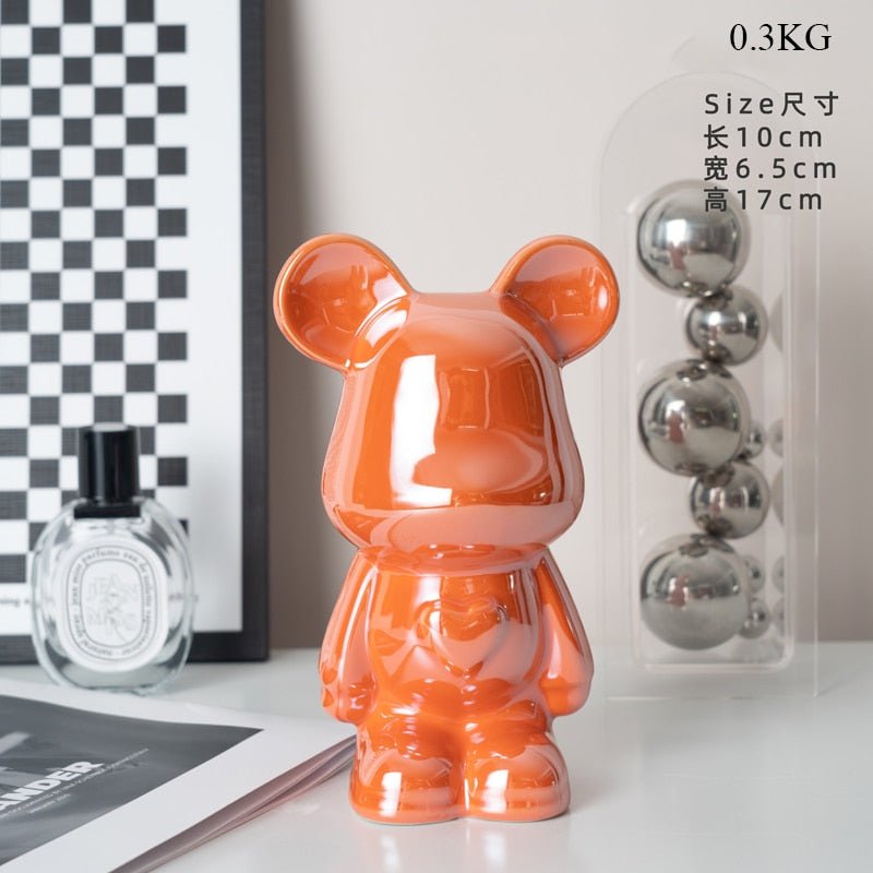 Norvo | Fargerik Keramikk Bjørn Skulptur og Statue Sparegris Skrivebords Ornament