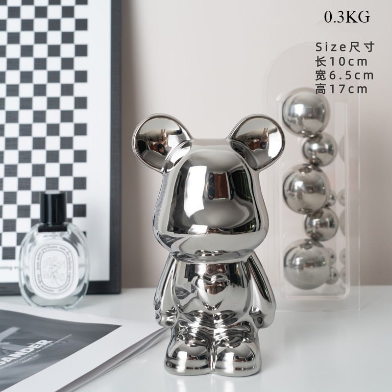 Norvo | Fargerik Keramikk Bjørn Skulptur og Statue Sparegris Skrivebords Ornament