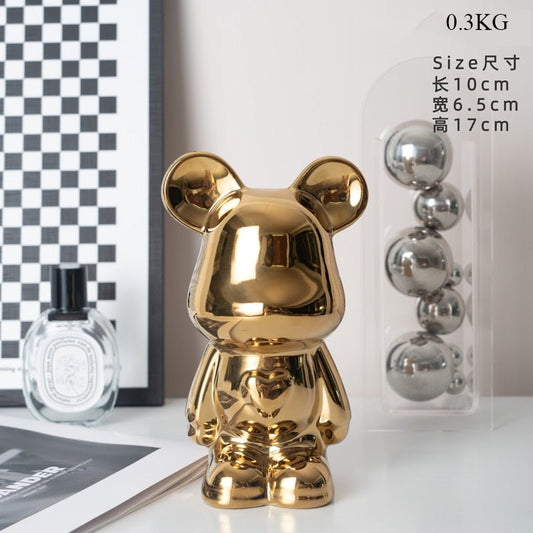 Norvo | Fargerik Keramikk Bjørn Skulptur og Statue Sparegris Skrivebords Ornament