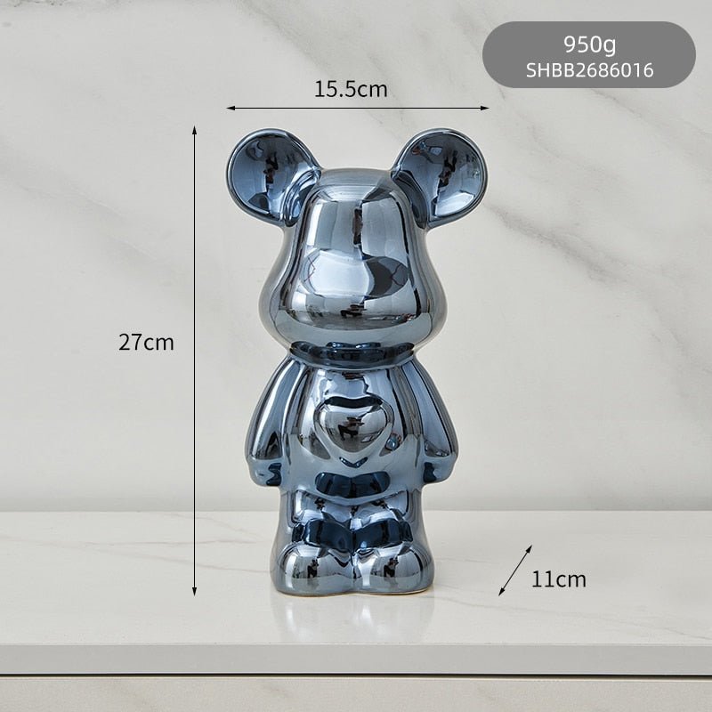 Norvo | Fargerik Keramikk Bjørn Skulptur og Statue Sparegris Skrivebords Ornament