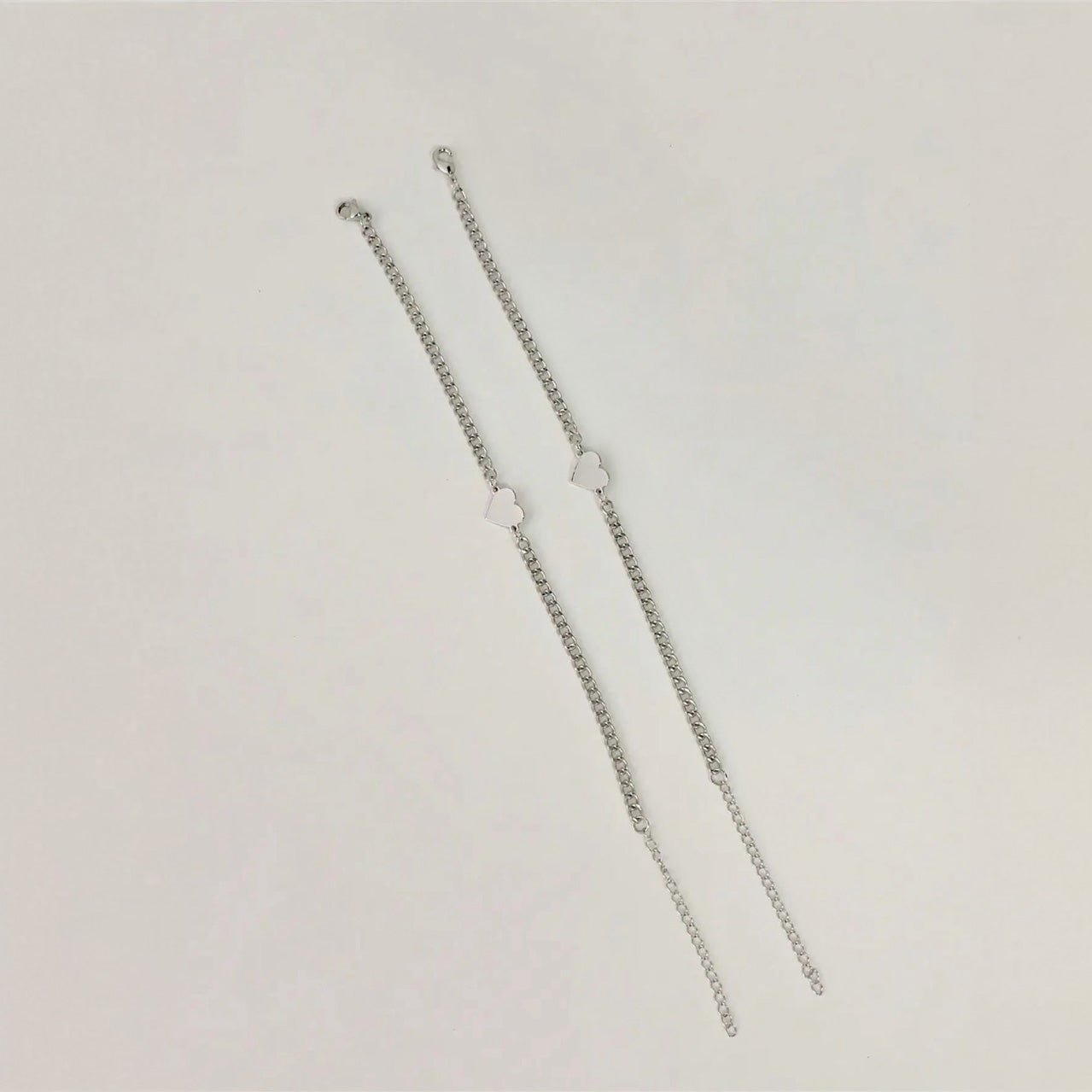 Norvo | Par Tynn Cuban Link Hjerte Armbånd Sett