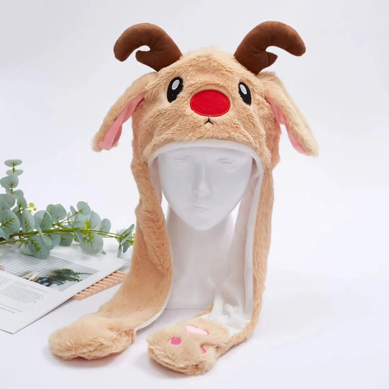 Norvo | BunnyBounce Plush Hat med bevegelige ører for barn og voksne