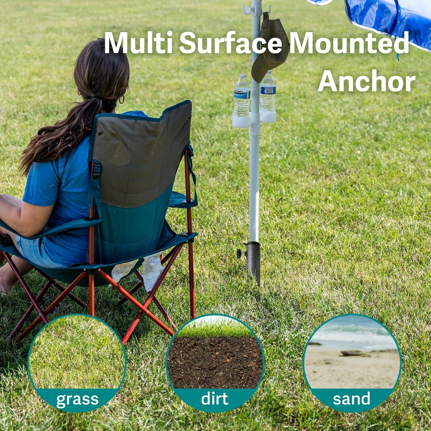 Norvo | Justerbart Paraplystativ Stabello | For Ø 2.8–3.2 cm Paraplystenger | Anti-Sklisikker & Bærbar | Solid Stål Konstruksjon