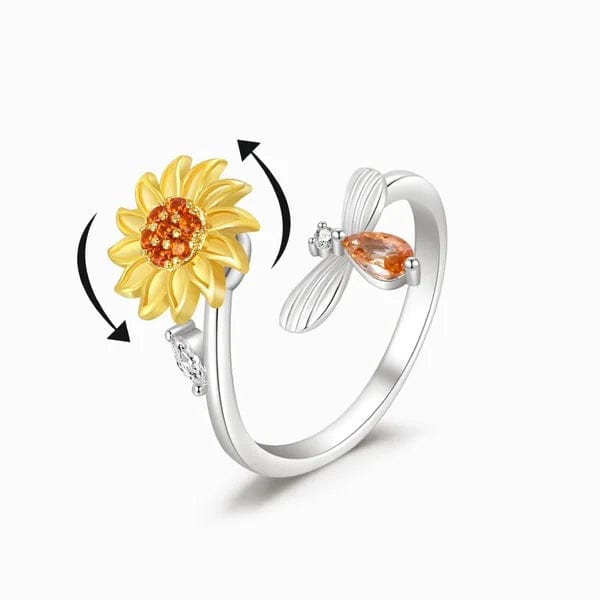 Norvo | Solblomst Ring Justerbar Roterende Solblomst Ring