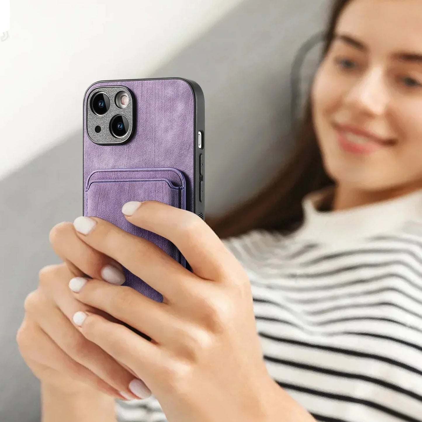 Norvo | Magsafe iPhone-deksel Magnetisk lær kortholder