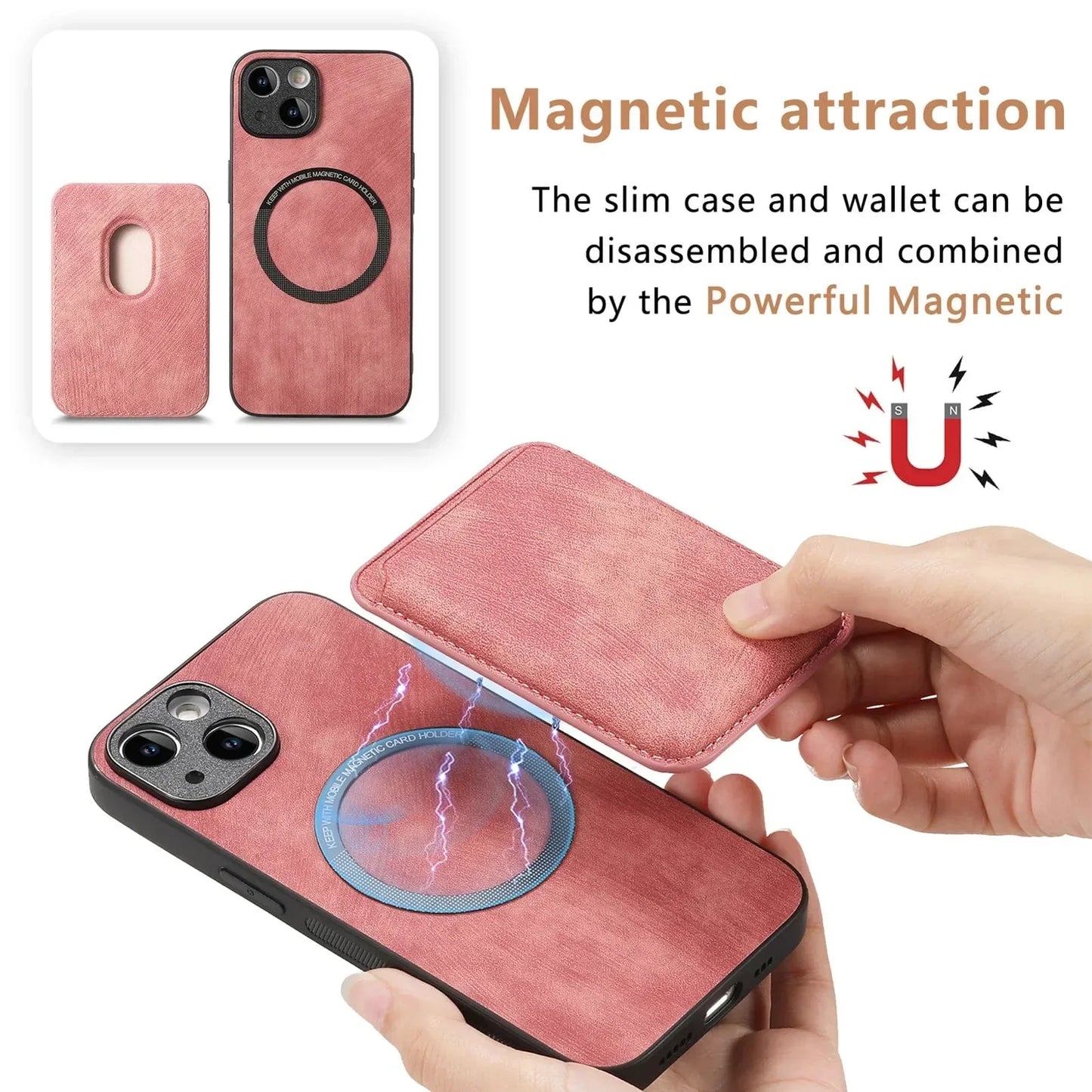 Norvo | Magsafe iPhone-deksel Magnetisk lær kortholder