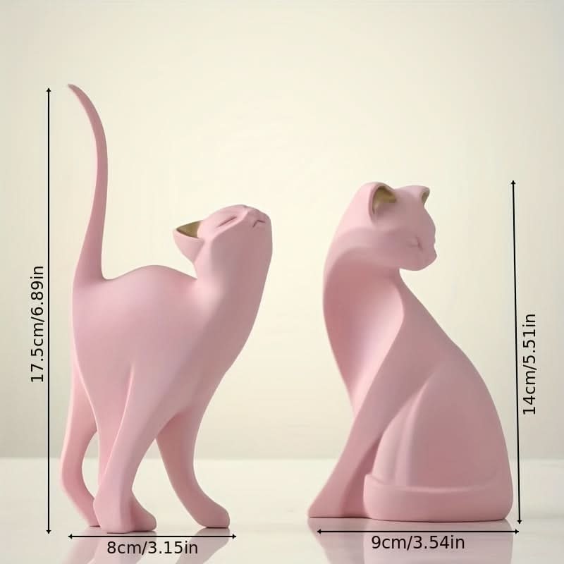 Norvo | Moderne Harpiks Katt Figur – Nordisk Stil Dekor