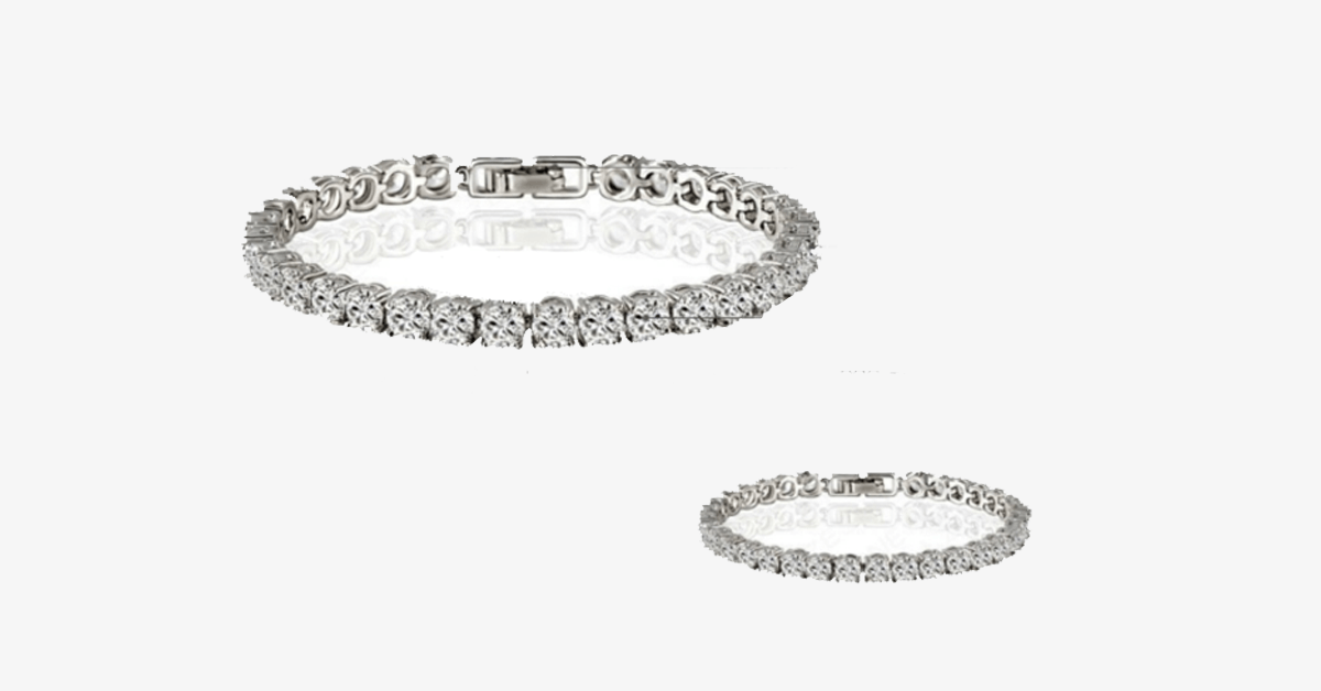 Norvo | Diamond Eternity Armbånd i Sølvfarge - Rundt Klipt Diamant Zirkon-Steiner - La Deg Se Fantastisk Ut