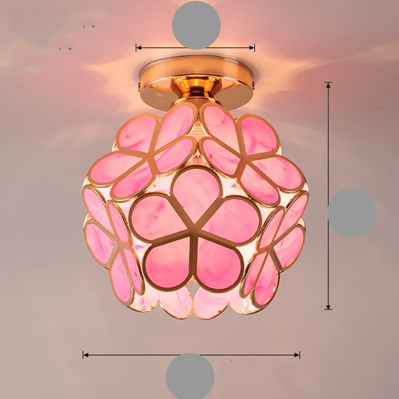 Norvo | Elegant Glass Ceiling Light in Floral Style