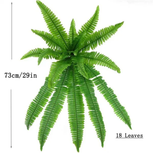 Norvo | UV Resistant Artificial Boston Fern – Livaktig Grønt for Innendørs og Utendørs Arealer