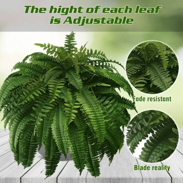 Norvo | UV Resistant Artificial Boston Fern – Livaktig Grønt for Innendørs og Utendørs Arealer