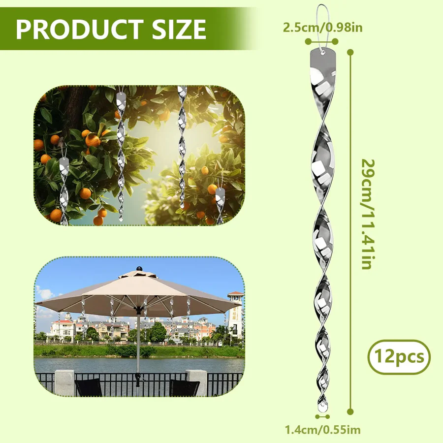 Norvo | Refleksiv Bird Deterrent Spiral Stang