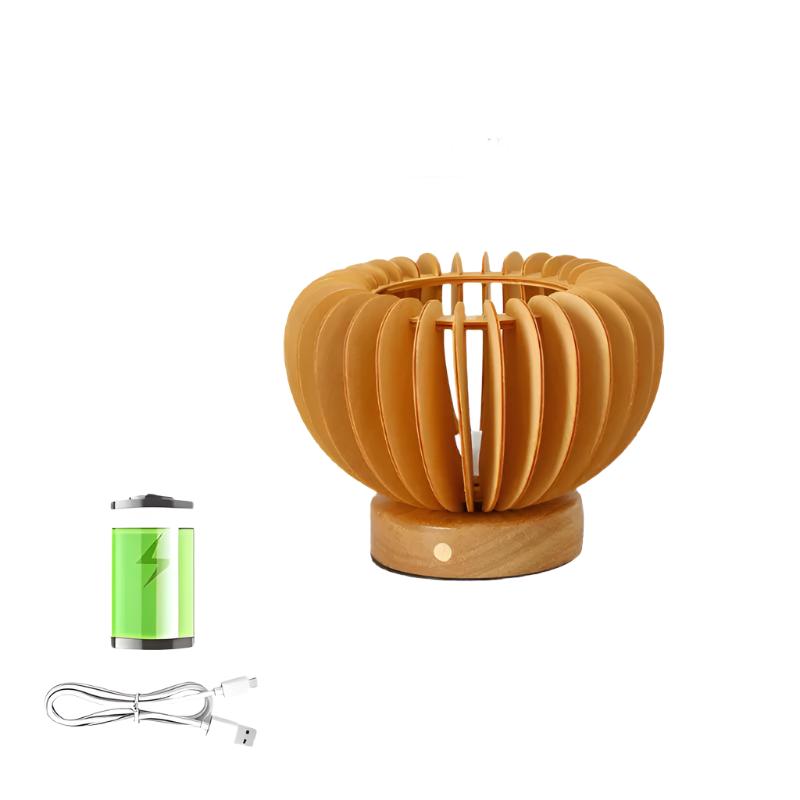 Norvo | Bordlampe i tre med skandinavisk design – dekorativ LED-belysning for stue og soverom