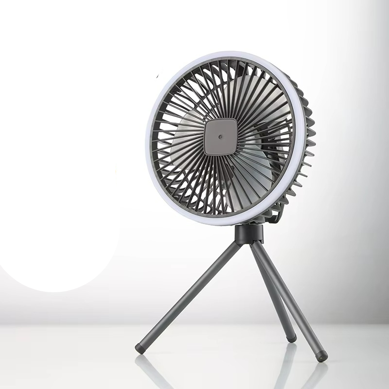 Norvo | Bærbar trådløs campingvifte med LED-lampe og USB-lading