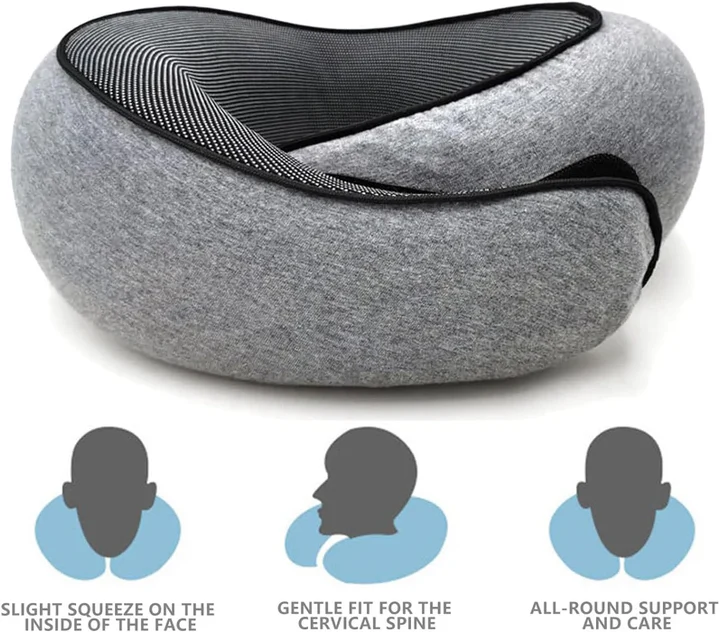 Norvo | Snail Style Memory Foam, Travel Curved Neck Pillow