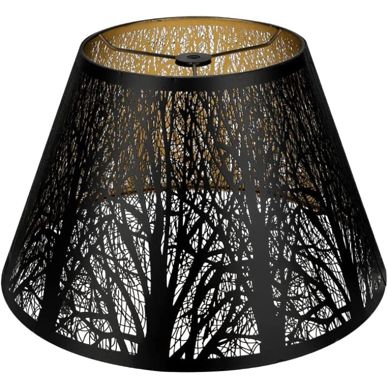 Norvo | Medium lampeskjerm, fat stoff lampeskjerm for bordlampe og gulvlampe, 7x13x7.8 tommer, naturlig ventilert lin, håndlaget, edderkopp (hvit)