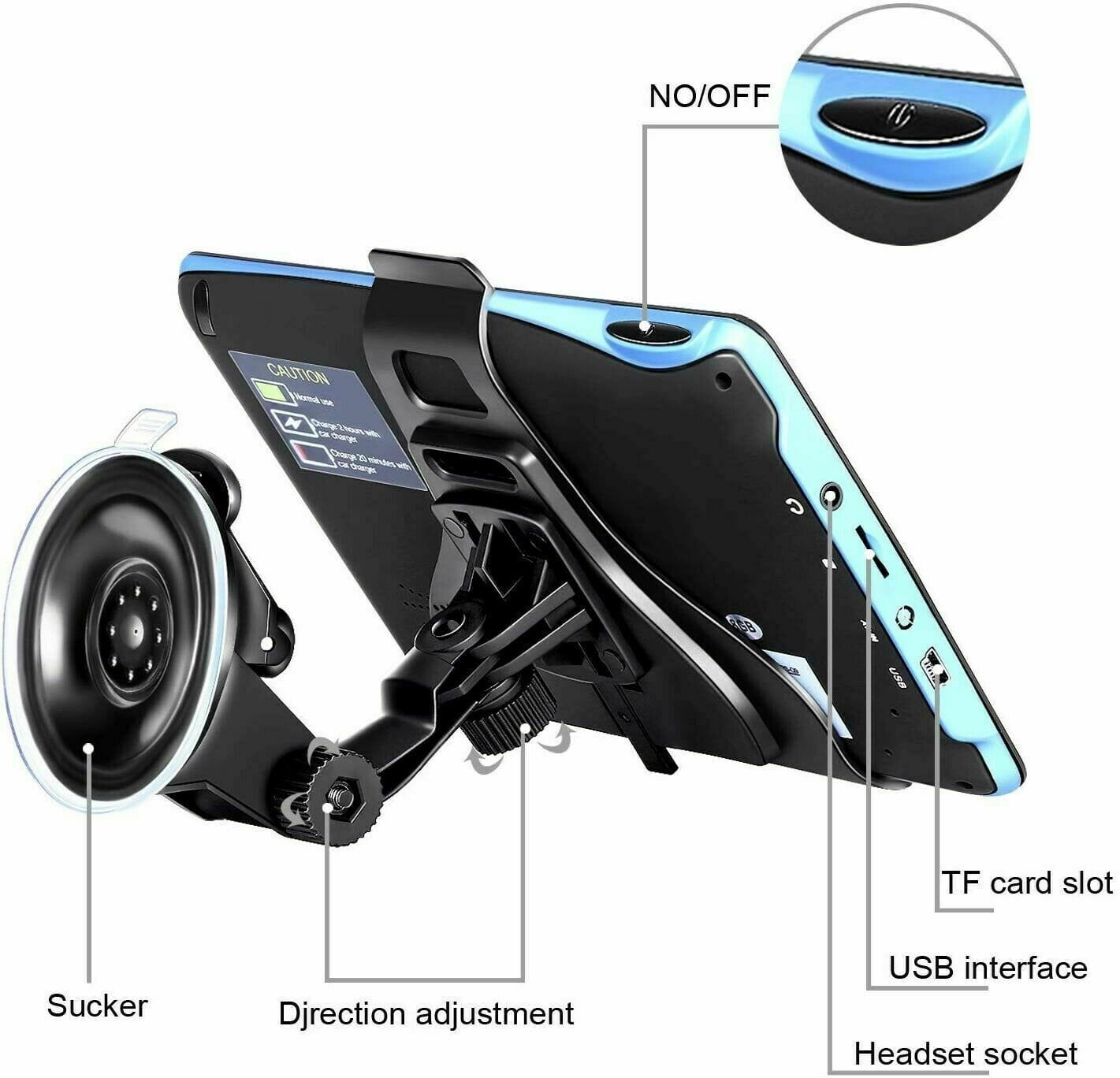 Norvo | 7" GPS Navigasjonssystem | Oppgradert med sanntids trafikkoppdateringer & forhåndslastede kart for Storbritannia & EU for biler og lastebiler