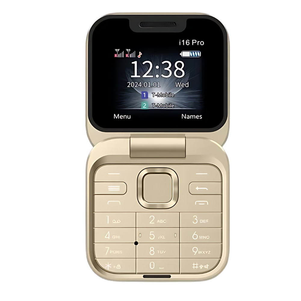 Liten sammenleggbar mobiltelefon med dobbelt sim-kort