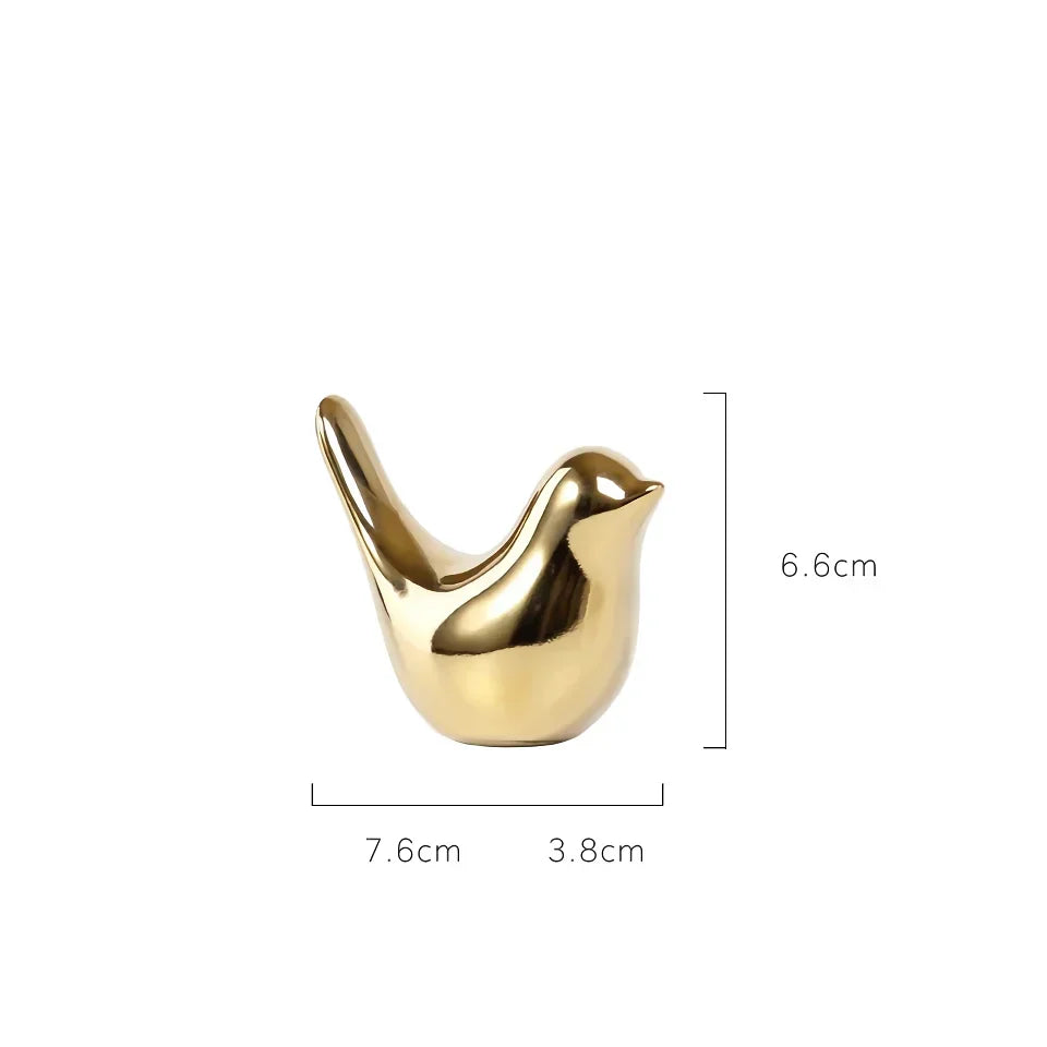Norvo | Nordic golden ceramic bird decoration for modern home decor