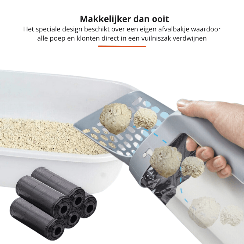 Norvo | QUICKCLUMP – Kattetoalett scoop med innebygd luktblokerende avfallscontainer