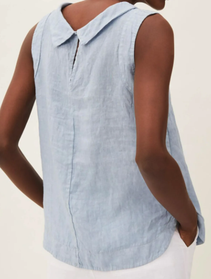 Norvo | Lin Short Sleeve Bluse Med Rund Hals