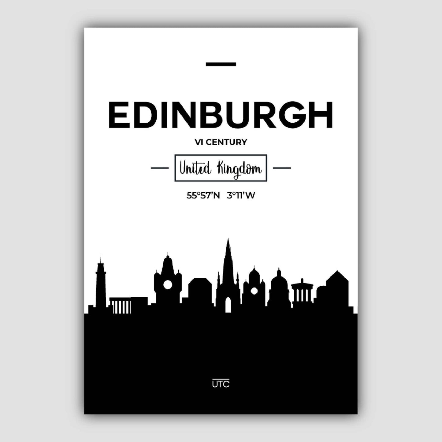 Norvo | Edinburgh Skottland Skyline Byutsikt Trykk