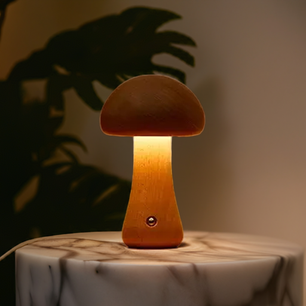 MushroomGlow™ Tre Soppformet LED Bordlampe | Naturlig Dekorativ Belysning | Atmosfærisk Lys for Hjemmet