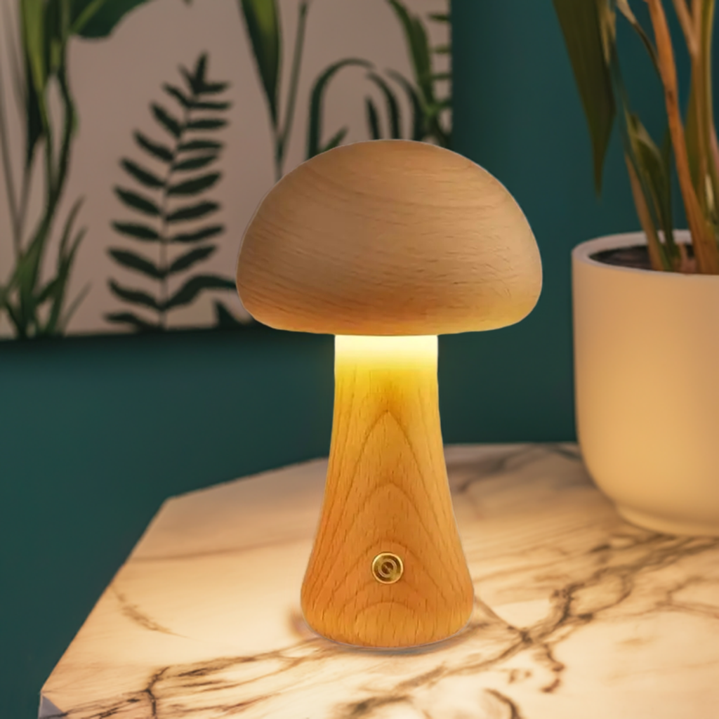 MushroomGlow™ Tre Soppformet LED Bordlampe | Naturlig Dekorativ Belysning | Atmosfærisk Lys for Hjemmet