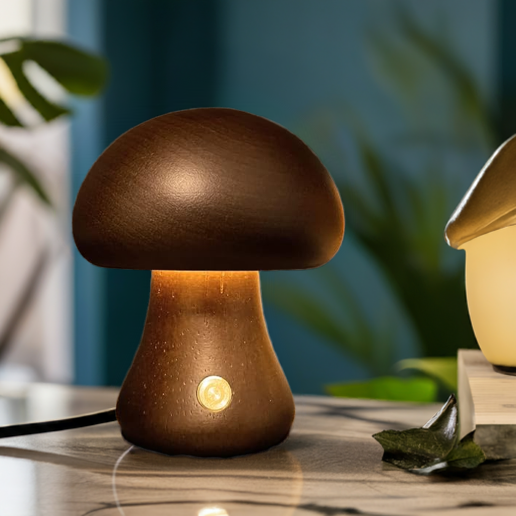 MushroomGlow™ Tre Soppformet LED Bordlampe | Naturlig Dekorativ Belysning | Atmosfærisk Lys for Hjemmet