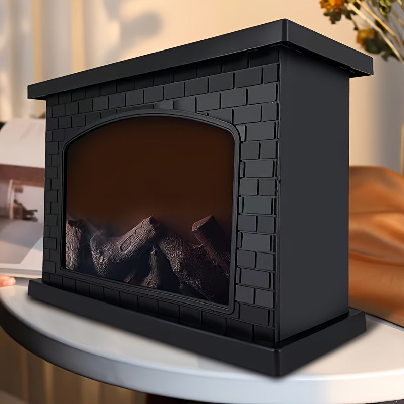 Norvo | Koselig rektangulær peis lantern lykt lampe - Realistisk simulasjonsflamme lys