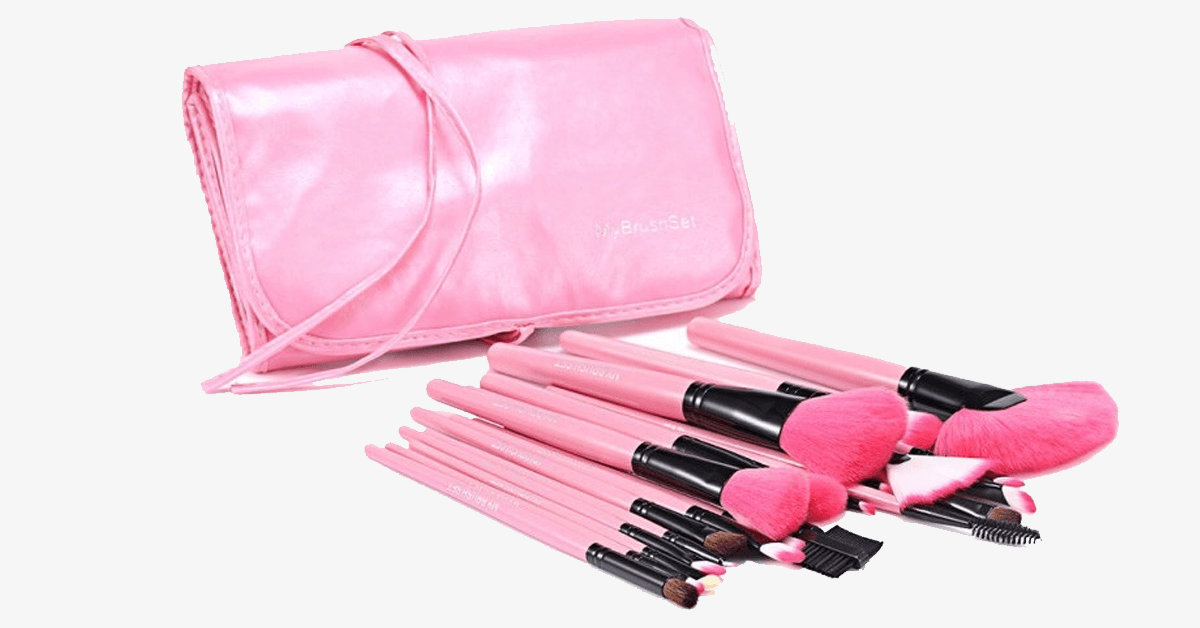 Norvo | 24-delt Pink Glory Penselssett med gratis etui