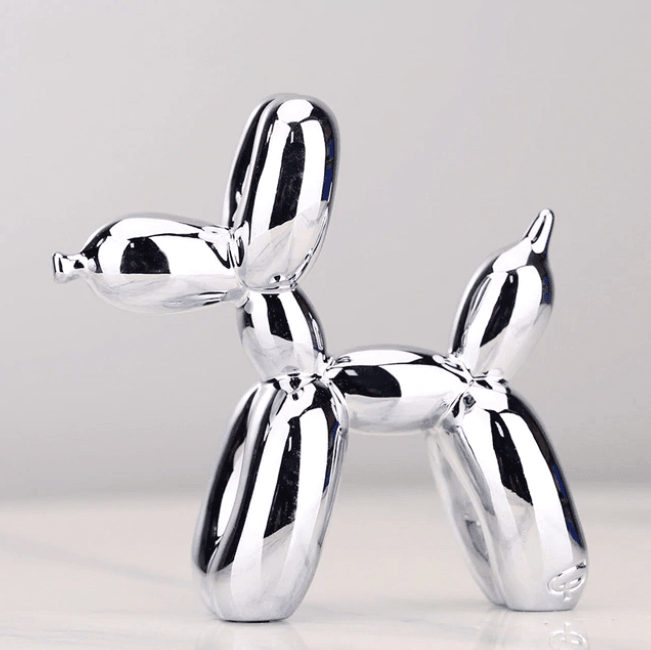 Norvo | Elektroplaterte ballonghund skulptur