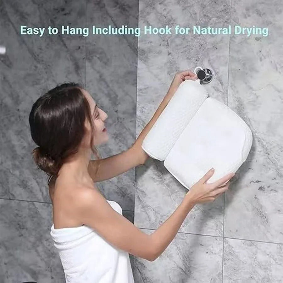 Norvo | ErgoRelax Badpute – Ergonomisk, Hurtigtørkende Spapute med Antiskli Sugekopper for Nakkestøtte, Skulderstøtte og Ryggstøtte