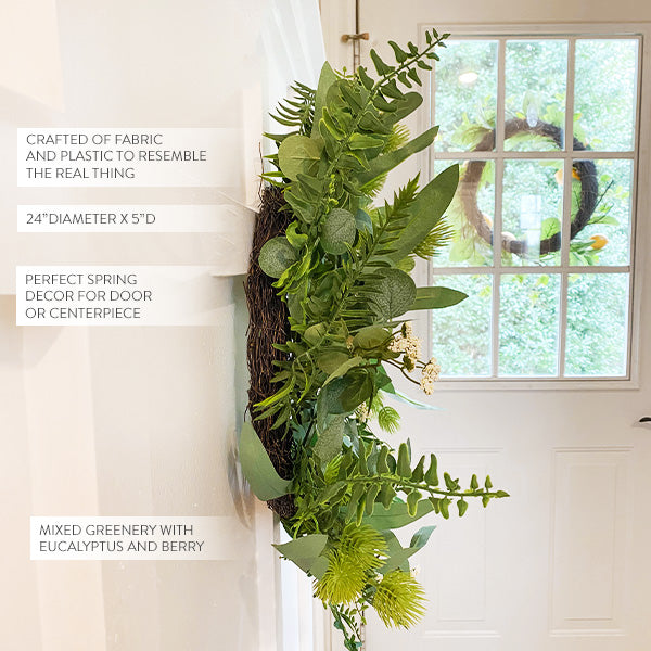 Norvo | Premium livaktig eucalyptus og bær krans